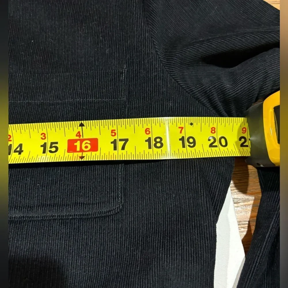 J. Crew Black Corduroy Long Sleeve Shirt Dress